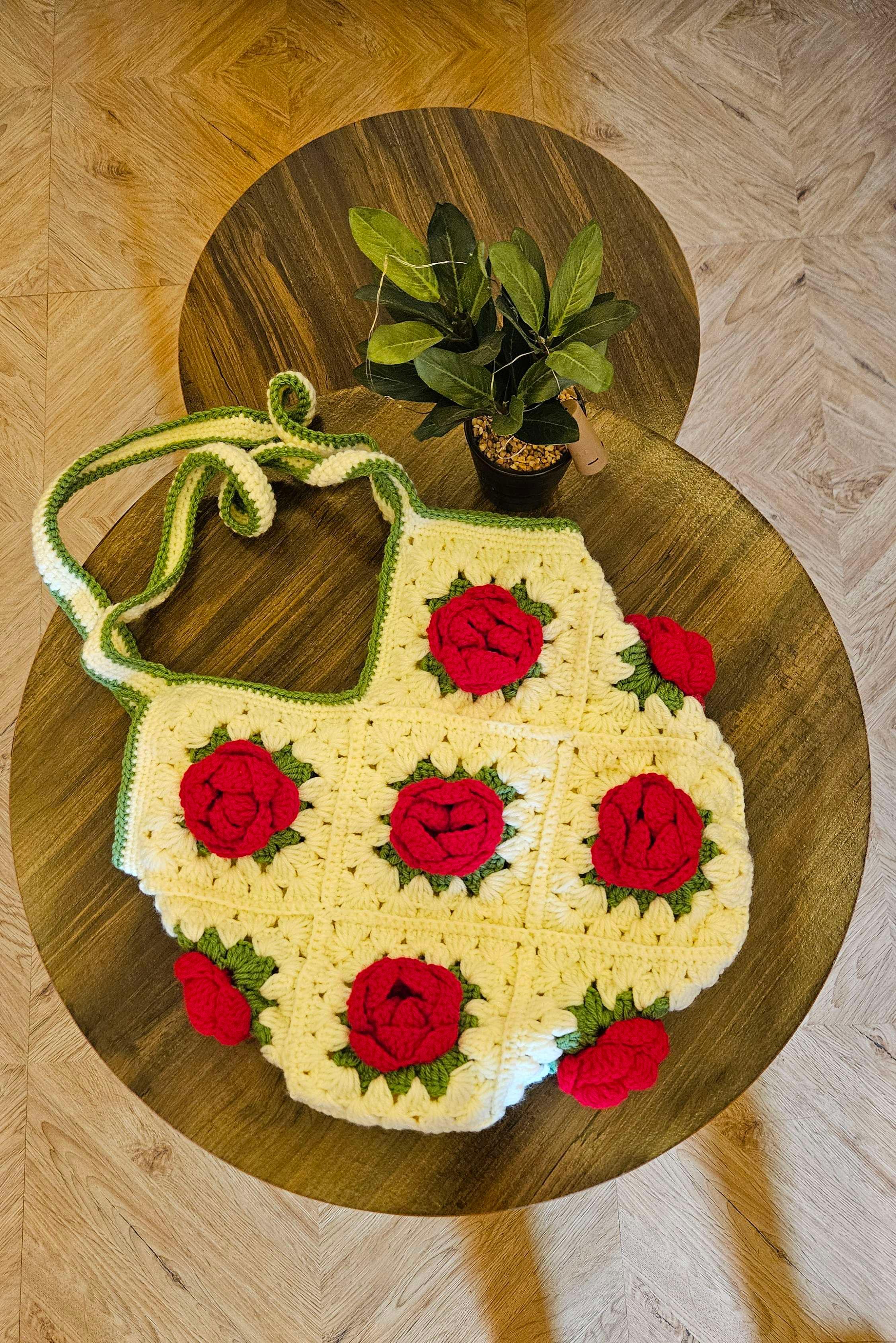 Big 3D rose tote bag - Image 1