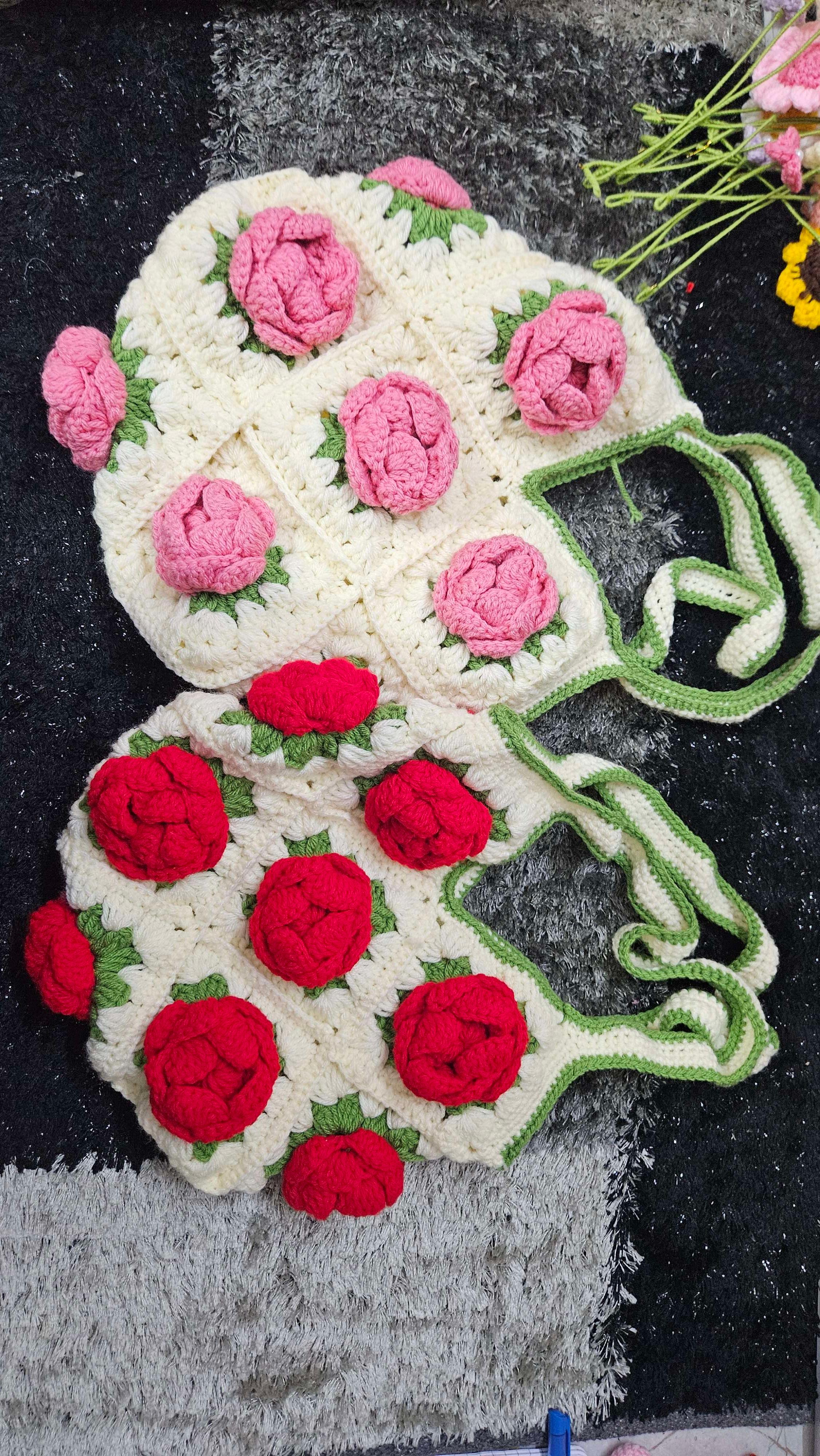 Big 3D rose tote bag - Thumbnail 2